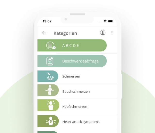 Notfall-Anamnese-App aidminutes.rescue auf Smartphone und Tablet